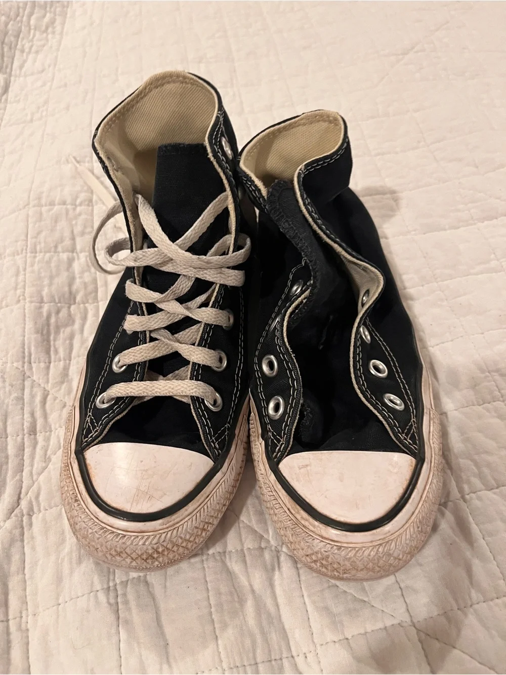 Converse Chuck Taylor All Star High Top Sneakers Black Canvas Women’s 7 Men’s 5 - Picture 4 of 8